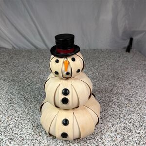 Longaberger 2013 Small Top Hat Snowman Collectible Basket Multicolor